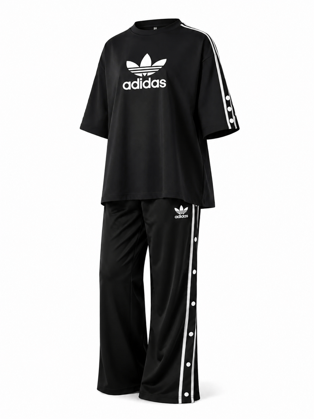 ست تیشرت و شلوار دکمه نما adidas راحتی و بیرونی