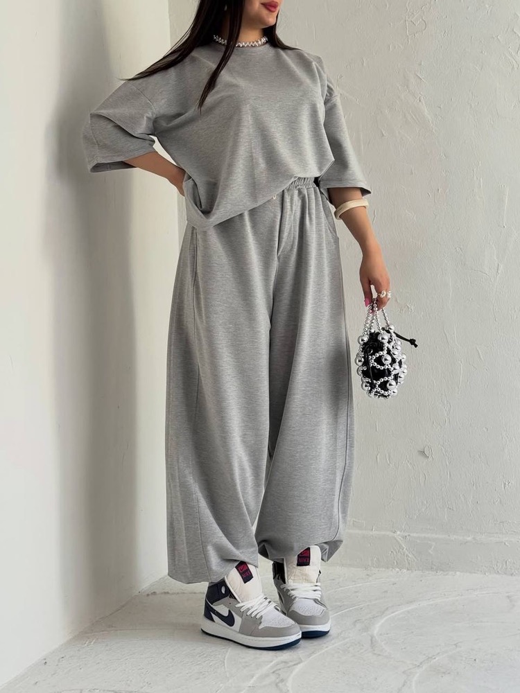 ست تیشرت و شلوار لش زنانه
